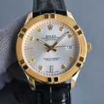 ROLEX Best Edition with 9015 Movement Gold Italian Cowhide Watch Strap 40mm Watch